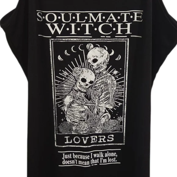 Black Soulmate Witch Graphic Dress - Picture 2 of 2